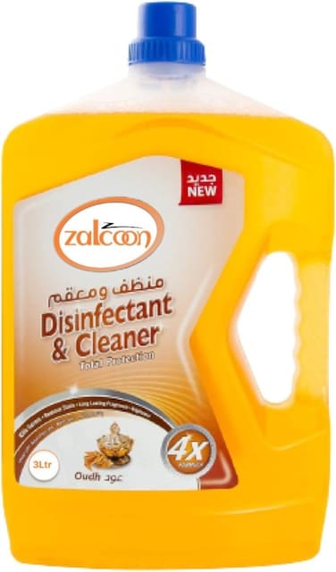 منظف الارضيات القوي المضاد للبكتيريا سعة 3 لتر مع تنظيف قوي 4 مرات برائحة العود من زالكون، منظف سائل فابريز متعدد الاغراض للمنزل وغير سام لتنظيف الارضيات الخشبية الصلبة