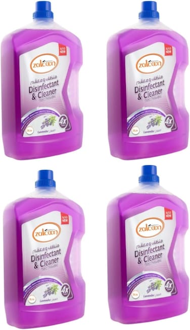 Zalcoon 3 Litre X 4 Packs Antibacterial Power Floor Cleaner With 4 Times Powerful Cleaning, Lavender Fragrance, Multi-Purpose Fabreez Liquid Cleaner Household Non-Toxic Hardwood Floor Cleaner