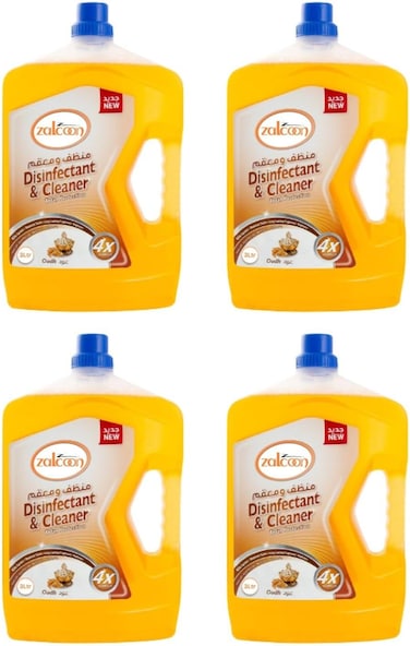 Zalcoon Antibacterial Power Floor Cleaner (Kills 99.9% Of Germs), Oud Fragrance, Multi-Purpose Fabreez Liquid Cleaner Professional Household Non-Toxic Hardwood Floor Cleaners, 3L (Pack Of 4)