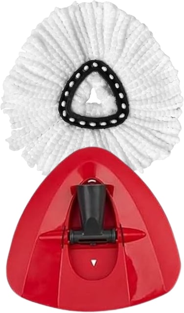 Zalcoon Spin Mop Refill And Base Compatible With Vileda Easy Wring/O Cedar Spin Mop Heads Replacements - Includes 1 Rotating Mop Base, Triangle Shape &amp; Refill