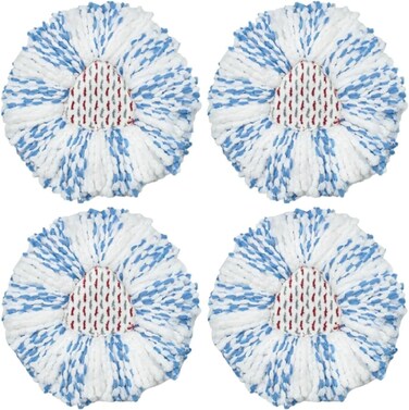 Zalcoon 4 Pack Upgraded Deep Clean Refill Compatible With Vileda/O-Cedar Easy Wring Spin Mop &amp; Bucket System Microfiber Mop Heads Refill For, 40% More Cleaning Power, Scrub Pad (Blue)