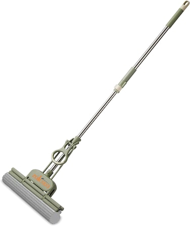 Zalcoon PVA Quadruple Rollers Sponge Mop 33cm, Super Absorbent Foam, Telescopic Handle, Quick Release Head, Household Cleaning Tool For Hardwood, Multi-Surface Hard Floors