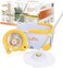 Zalcoon Spin Mop &amp; Bucket Set Automatic Hands-Free Spinning System (No Manual Pedal), 360&deg; Easy-Move Bucket With Wheels, Stainless Steel Handle, 2 Microfiber Mop Heads, Scrub Brush For All Floor Types