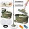Zalcoon Spin &amp; Sponge Mop And Bucket With Wringer Set, 360&deg; Spinning Mop And 33cm Sponge Mop, 2 Extra Refill For Spin &amp; 2 Extra Refills For Sponge Mop, Mop Slippers &amp; Scrub Brush (Olive Green)