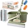 Zalcoon Spin &amp; Sponge Mop And Bucket With Wringer Set, 360&deg; Spinning Mop And 33cm Sponge Mop, 2 Extra Refill For Spin &amp; 2 Extra Refills For Sponge Mop, Mop Slippers &amp; Scrub Brush (Olive Green)