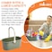 Zalcoon 3.4 Gallon (13L) Large Plastic Water Bucket With Handle For House Cleaning Multiuse, Laundry Basket, Portable Plastic Basket For Storage Organization, Water Container For Cleaning (Grey)