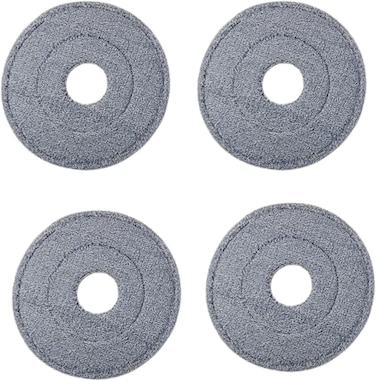 4 قطع من وسادات الممسحة السميكة المصنوعة من المايكروفايبر من زالكون، قابلة لاعادة التعبئة للممسحة الدائرية والدلو، تناسب جميع رؤوس الممسحة المستديرة قابلة للغسل في الغسالة حتى 100 مرة