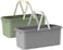 5.2 Gallon (20L)  2 Large Plastic Water Bucket with Handle for House Cleaning, Laundry Basket, Portable Plastic Basket for Storage Organization, Water Container for Cleaning, (Purple &amp; Olive Green)