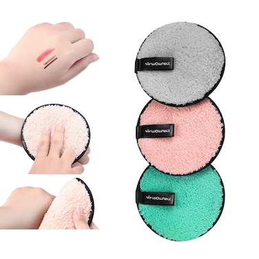 Wownect- Makeup Remover Cloth, Soft Microfiber Reusable Facial Cleansing Towel,Machine Washable Cloth Suitable for All Skin Types (Pack of 3)