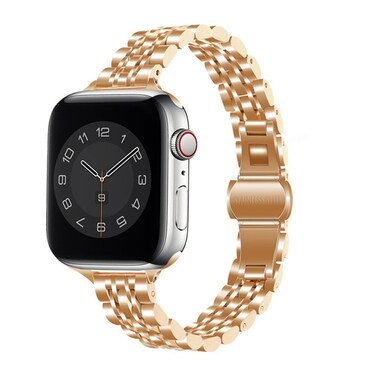 O Ozone - Slim Metal Straps for Apple Watch Series 10   Ultra 2   8 Ultra   9   8   7   6, 42mm 41mm 40mm 38mm for Women -Rose Gold