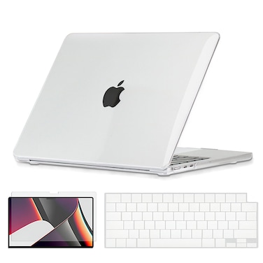 O Ozone - Crystal Case MacBook Air 15 inch (A2941) M2 2023, (A3114) M3 2024 with Keyboard Cover &amp; Screen Protector - Clear