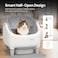 Self Cleaning Cat Litter Box, Open Top Design, Smart App Controlled, Automatic Litter Box for Multiple Cats  Quiet Operation, Odor Free Waste Disposal includes Trash Bags