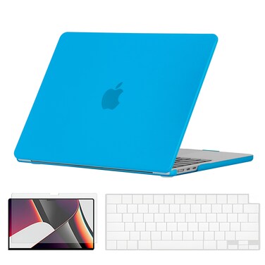 O Ozone - Rubberized Matte Case MacBook Air 15 inch (A2941) M2 2023, (A3114) M3 2024 with Keyboard Cover &amp; Screen Protector - Blue