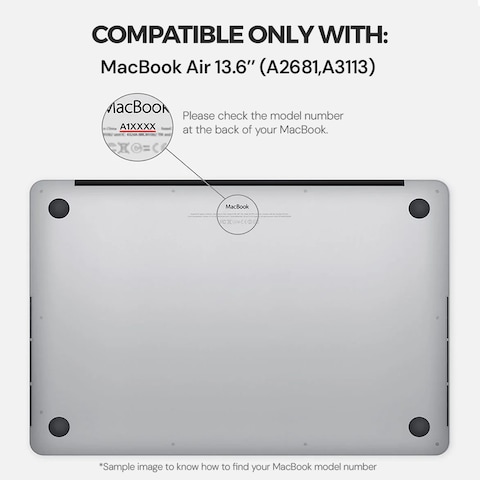 O Ozone - Candy Case MacBook Air 13 inch (A2681) M2 2022, (A3113) M3 2024 with Keyboard Cover &amp; Screen Protector - Rock Grey