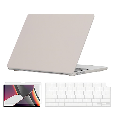 O Ozone - Candy Case MacBook Air 13 inch (A2681) M2 2022, (A3113) M3 2024 with Keyboard Cover &amp; Screen Protector - Rock Grey