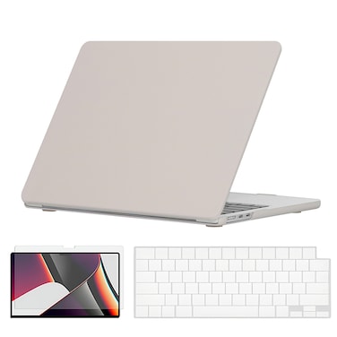 O Ozone - Candy Case MacBook Pro 16 inch (A2485) M1 2021 (A2780) M2 (A2991) M3 2023 (A3403, A3186) M4 2024 with Keyboard Cover &amp; Screen Protector - Rock Grey