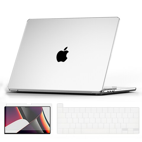 O Ozone - Ultra-thin Super Crystal Case MacBook Pro 13 inch (A1706, A1708, A1989, A2159, A2289, A2251, A2338, 2016, 2018-2020) with Keyboard Cover &amp; Screen Protector - Clear