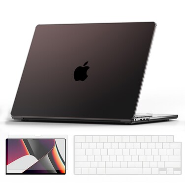 O Ozone - Ultra-thin Super Crystal Case MacBook Pro 14 inch (A2442,A2779,A2918,A2992) 2021 (A3112,A3185,A3401) M4 2024 with Keyboard Cover &amp; Screen Protector - Midnight Black