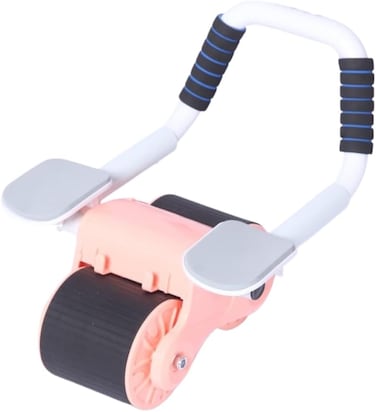 ULTIMAX Rebound Abdominal Wheel - Ab Roller for Abs &amp; Core Workout - Non-Slip Double Wheels with Elbow Support &amp; Knee Pad for Home Fitness - Pink