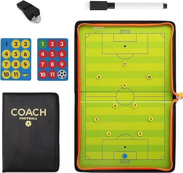 ULTIMAX Magnetic Football Tactics Board &ndash; Double-Sided Foldable Soccer Dry-Erase Coaching Board, Portable Training Equipment for Coaches