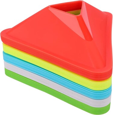 ULTIMAX 50-Pack Multicolor Soccer Disc Cones - Durable &amp; Flexible Agility Training Equipment for Football, Basketball, Field Markers &amp; Spot Markers