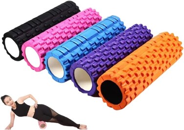 ULTIMAX 45cm EVA Yoga Foam Roller with Floating Point Design   Gym, Physio, Massage, Fitness Equipment for Muscle Recovery - Multicolor