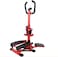 ULTIMAX 3-in-1 Multifunctional Stepper with Ropes - Adjustable Folding Aerobic Stepper for Home &amp; Gym, Arms &amp; Legs Workout, Waist Twister &amp; Digital Monitor - Red