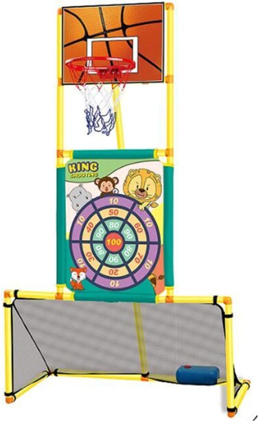 ULTIMAX 3-in-1 Sports Game Set: Indoor &amp; Outdoor Basketball, Soccer, and King Shoot Toy for Kids Training &amp; Fun