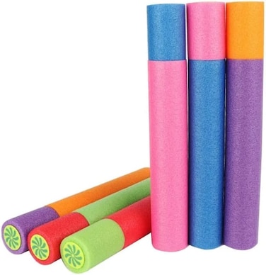ULTIMAX Foam Water Pistols - Multicolor Squirt Guns &amp; Water Blasters   Outdoor Beach &amp; Pool Toys for Kids - Set of 6 Water Spray Tubes