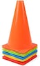 ULTIMAX Agility Marker Cone Set &ndash; 10-Pack Assorted Colors, 23cm   Durable Training Cones for Kids, Football, Soccer, Athletics, Outdoor Sports, and Social Distancing Traffic Use