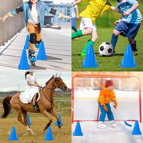ULTIMAX Agility Marker Cone Set - 25 Pack 23cm Assorted Colors   Traffic Cones for Kids, Soccer, Football, Athletics &amp; Outdoor Training