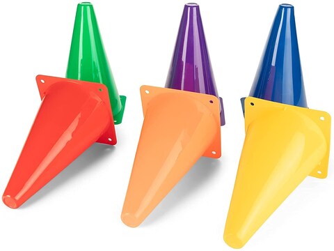 ULTIMAX Agility Marker Cone Set - 25 Pack 23cm Assorted Colors   Traffic Cones for Kids, Soccer, Football, Athletics &amp; Outdoor Training