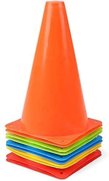 ULTIMAX Agility Marker Cone Set - 25 Pack 23cm Assorted Colors   Traffic Cones for Kids, Soccer, Football, Athletics &amp; Outdoor Training