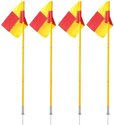ULTIMAX Portable Soccer Corner Flags &amp; Poles &ndash; Durable Training Equipment for Soccer Drills &amp; Field Setup