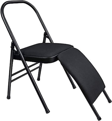 ULTIMAX Black Yoga Folding Chair with Lumbar Support &ndash; Versatile, Foldable Balance Training Auxiliary Chair