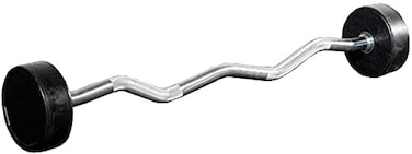 ULTIMAX 10KG Rubber Fixed Barbell EZ Curl &ndash; Weight Training Equipment for Gym Workouts, Strength Training &amp; Weightlifting