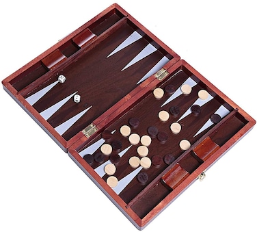 ULTIMAX Backgammon Set - Classic Folding Board Game with Leather Case, Portable Travel Edition, Ideal Gift for Adults &amp; Kids