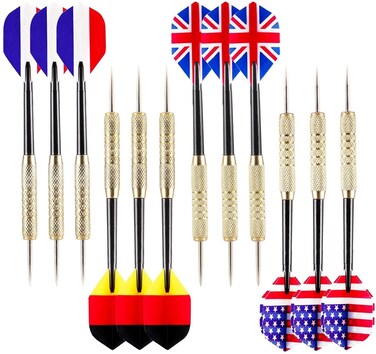 ULTIMAX Professional Darts Set - Aluminum Shafts, Brass Barrels, Stainless Steel Needle Tips, Perfect for Beginners &amp; Pros (3 Pcs)