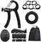 ULTIMAX Hand Grip Strengthener Set - 6 PCS Adjustable Hand Gripper Kit with Storage Pouch, Finger Exerciser, Therapy Ball, &amp; Grip Exercise Ring - Black