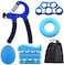 ULTIMAX Hand Grip Strengthener Set - 6 PCS Adjustable Hand Gripper Kit with Storage Pouch, Finger Exerciser, Therapy Ball, &amp; Grip Exercise Ring - Blue