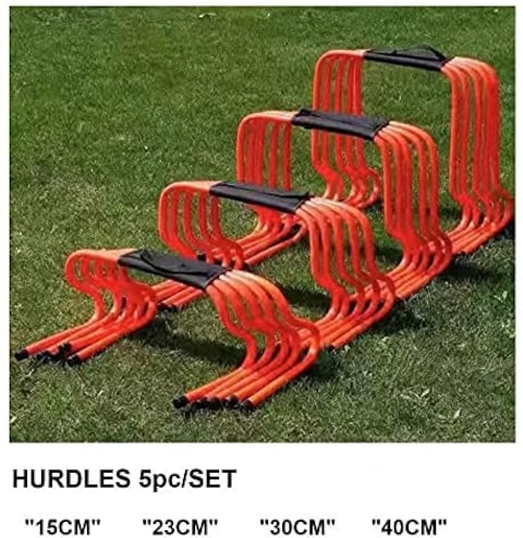 ULTIMAX 40cm Agility Training Hurdles &ndash; Pack of 5   High-Visibility Speed &amp; Endurance Equipment for Track &amp; Field, Sports Coaching, Indoor/Outdoor Practice