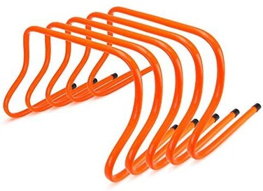 ULTIMAX Agility Training Hurdles (Pack of 5) - Speed, Endurance &amp; Visibility for Track &amp; Field, Sports Coaching, Indoor/Outdoor Practice - 23cm Height