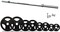 ULTIMAX 7ft Olympic Barbell Bar &amp; 120kg Tri-Grip Rubber Weight Plates Set for Home Gym, Body Pump, Weightlifting &amp; Strength Training