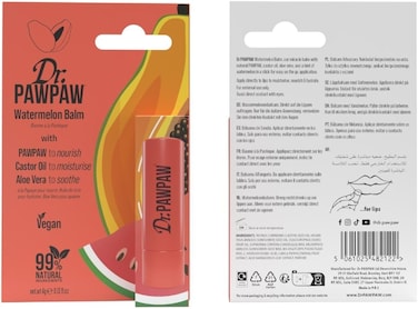 Dr. Pawpaw Original Balm Twist Up Lip Balm Watermelon, 4G, To Nourish &amp; Hydrate, Sleek Stick For Easy On-The-Go Application, Suitable For All Skin Types, Vegan &amp; Natural