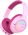 iClever Kids Wireless Headphones with LED Lights, BTH18 Safe Volume 74/85/94dBA, 43H Playtime, Stereo Sound, Type-C, AUX Cable, Bluetooth5.3 Over Ear Kids bluetooth Headphones for Tablet/Travel
