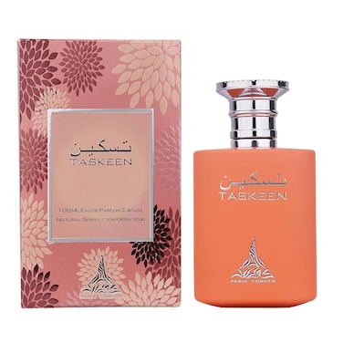 Paris Corner Taskeen Peach Tea Perfume EDP 3.4Fl Oz with 8ml L'Fumes Roll-On Layering Perfume Oil UNISEX - EDP and Oil Combo