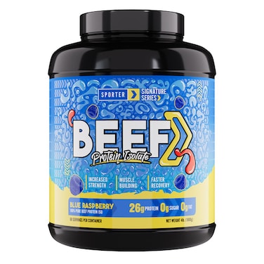 Sporter, Beef Protein Isolate, Blue Raspberry, 4 lbs.