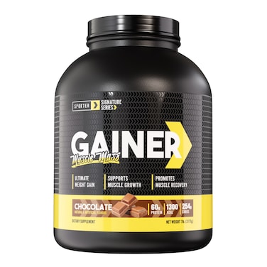 Sporter Mass Gainer &ndash; High-Calorie Muscle Builder with Creatine, BCAA &amp; MCT Oil - Formula for Weight Gain &amp; Recovery Support (7lb, Chocolate)