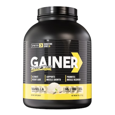 Sporter Mass Gainer &ndash; High-Calorie Muscle Builder with Creatine, BCAA &amp; MCT Oil - Formula for Weight Gain &amp; Recovery Support (7lb, Vanilla)