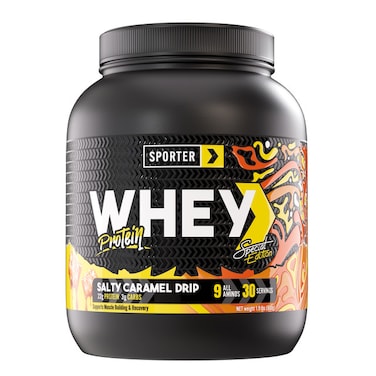 Sporter, Whey Protein Powder, Special Edition, Salty Caramel Drip, 2 lbs.